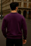Men's Oversized Winter Purple Long Sweater - 6