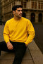 Men's Oversized Winter Yellow Long Sweater - 6
