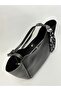 Elena Black Matte Zipper Detailed Women's Shoulder Bag - 5