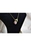 Letter Steel Zircon Stone Heart Necklace - 2
