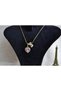 Letter Steel Zircon Stone Heart Necklace - 4