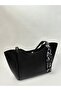 Elena Black Matte Zipper Detailed Women's Shoulder Bag - 7
