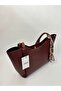 Elena Burgundy Matte Women's Shoulder Bag with Zip Detail - 5