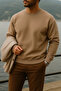 Men's Thick Crew Neck Casual Mink Sweater