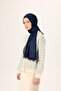 Cotton Polyester Liva Shawl Navy Blue Plain Tok Duruşlu 90X200 - 5