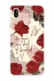 Huawei P20 Lite Compatible Red Rose Pattern Transparent Phone Case
