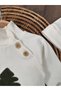 Quilted Salopet Turtleneck Corded Fabric Fabric Badi Hat with Embroidery Detail 3-Piece Winter Baby Boy Set - 4
