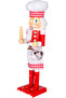 Christmas Ornament, Wooden Cook, Red-White - Holding a Rolling Pin and Cake Mold, 8.5X38 cm - 2