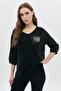 Three Quarter Line Garnished Stone Pocket T-Shirt - 2