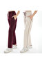 Women's Ara Piped Burgundy+Beige 2-Pack Sweatpants (with Plus Size Option)