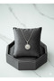 Silver Sunflower Figured Zircon Stone Steel Necklace - 2