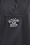 Oversized Mock Neck Zippered Printed Fleece Anthracite Women's Sweatshirt Y2649Az/Ar191 - 4