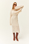 Women's Stone Lace-Like Knit Sweater Lace-Like Knit Dress Knitwear Set Tkm-19000461 - 4