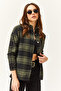 Women's Khaki Black Pocketed Thick Plaid Lumberjack Shirt Gml-19001396 - 2