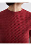 Crew Neck Self-Patterned Women's Knitwear Sweater - 3