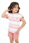 Girl's 2-Piece Set Printed Crew Neck T-Shirt & Pocket Shorts with Elastic Waist - 3