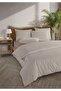 Line 100% Cotton Ranforce Akay Beige Yarn Dyed Duvet Cover Set Double Size - 200X220 cm - 2