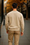 Men's Casual Basic Cream Loose Sweater - 3