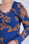 Women's Blue-Beige Asymmetrical Collar Detailed Blouse Arm-26K001046 - 3