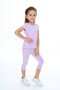 Girl's 2-Piece Set Printed Crew Neck T-Shirt & Elastic Waist Crop Leggings - 4