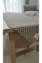 Milk Coffee Houndstooth Patterned Decorative 4-Piece Throw Pillow Cover and Tasseled Runner Cover Set 5 Pieces - 3