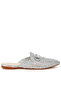 Women Metallic Woven Diamante Mules in Silver - 2