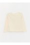 Lcw Kids Beige Crew Neck Printed Long Sleeve Girls' T-Shirt - 3
