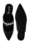 Women Diamante Strap Glitter Mules in Black - 4