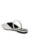 Women Glitter Faux Leather Flat Mules in Silver - 3