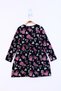 Girl's Printed Relax Fit Crew Neck Short Sleeve Dress - Ribbon Detailed & - 2