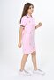 Girl's Printed Regular Fit Polo Neck Buttoned Short Sleeve Dress - Belted - 3