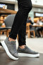 Men's Gray White Casual Lace-Up Suede Sports Shoes High Thick Sole Comfortable Stylish Comfortable Sneaker - 3