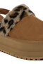 Women Faux Fur Trim Platform Classic Slingback in Tan - 5