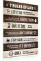 7 Rules of Life Motivational Quote Canvas Wall Art Poster (30x40 cm, Unframed)
