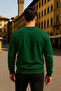 Unisex Winter Comfortable Long Green Loose Sweater - 2