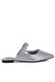 Women Diamante Strap Glitter Mules in Lilac Silver - 2