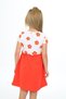 Girl's Printed Regular Fit Crew Neck Short Sleeve Dress - Color Block - 4