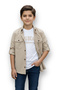 Men's Beige Cargo Detailed Shirt and T-Shirt Set - 7