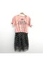 Girls' Printed Relax Fit Crew Neck Raglan Sleeve Ruffle Dress & Lined