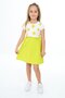 Girl's Printed Regular Fit Crew Neck Short Sleeve Dress - Color Block