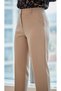 Chickpea-Colored Pipe-Leg Pants, Intermediate Size, Office Elegance, Premium Quality, Stylish Fabric Trousers. - 3