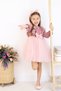 Pink Bow Velvet Baby Dress Pleated Ruffled Tulle - 2