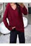 Back and Front V-Neck Casual Bluse - 3