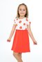 Girl's Printed Regular Fit Crew Neck Short Sleeve Dress - Color Block - 2