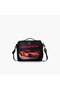Graphic Print Lunch Bag with Detachable Strap and Zip Closure