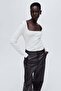 Square-neck top