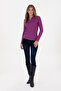 Women's Violet Basic Polo Neck Sweatshirt 50307755-Vr037 - 4