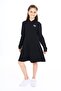 Girl's Printed Relax Fit Polo Neck Buttoned Long Sleeve Dress - - 2