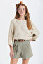 Pensli Belted Winter Shorts Çağla - 2