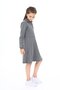 Girl's Printed Relax Fit Polo Neck Buttoned Long Sleeve Dress - - 2